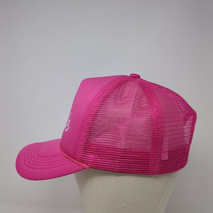 Bride Snapback Trucker Hat Pink One Size Adjustable Lightweight Mesh Back Rope