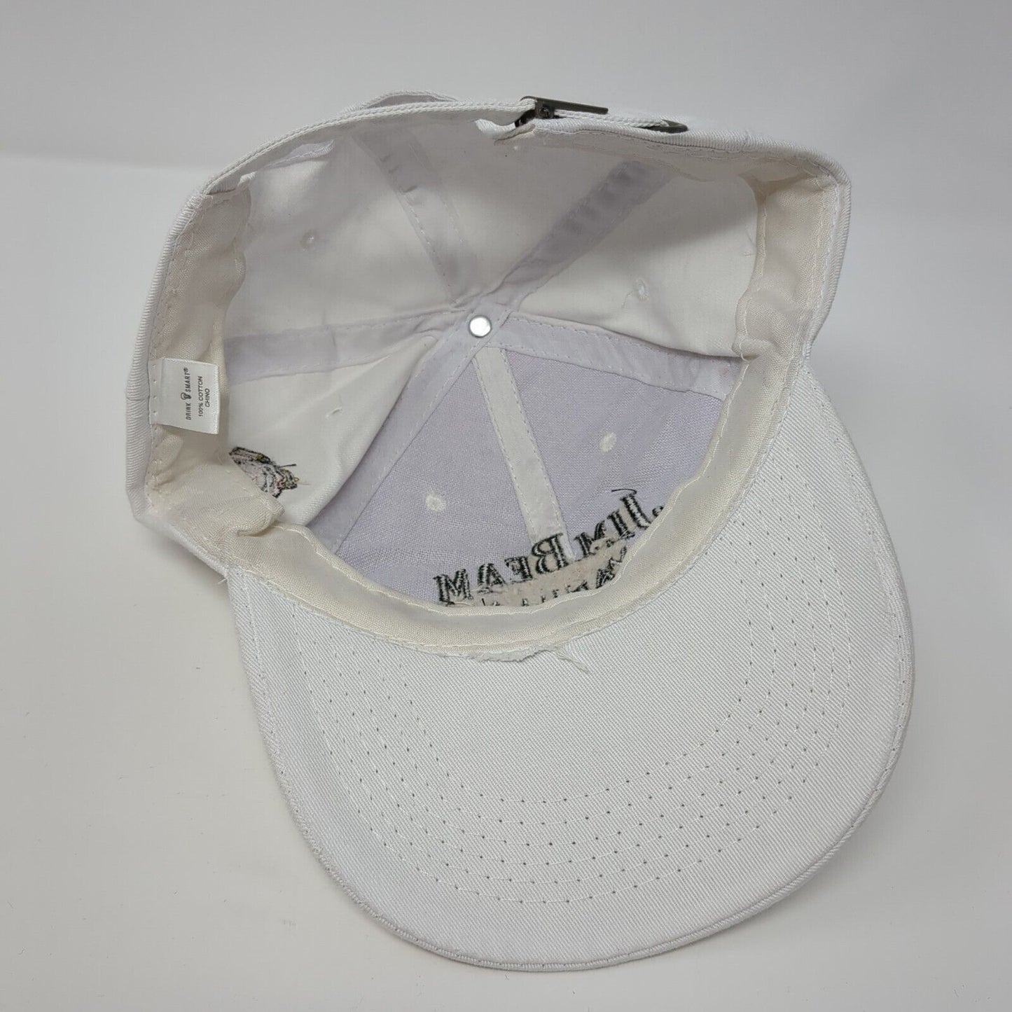 Jim Beam Vanilla Slideback Hat White One Size Adjustable Embroidered 6 Panel
