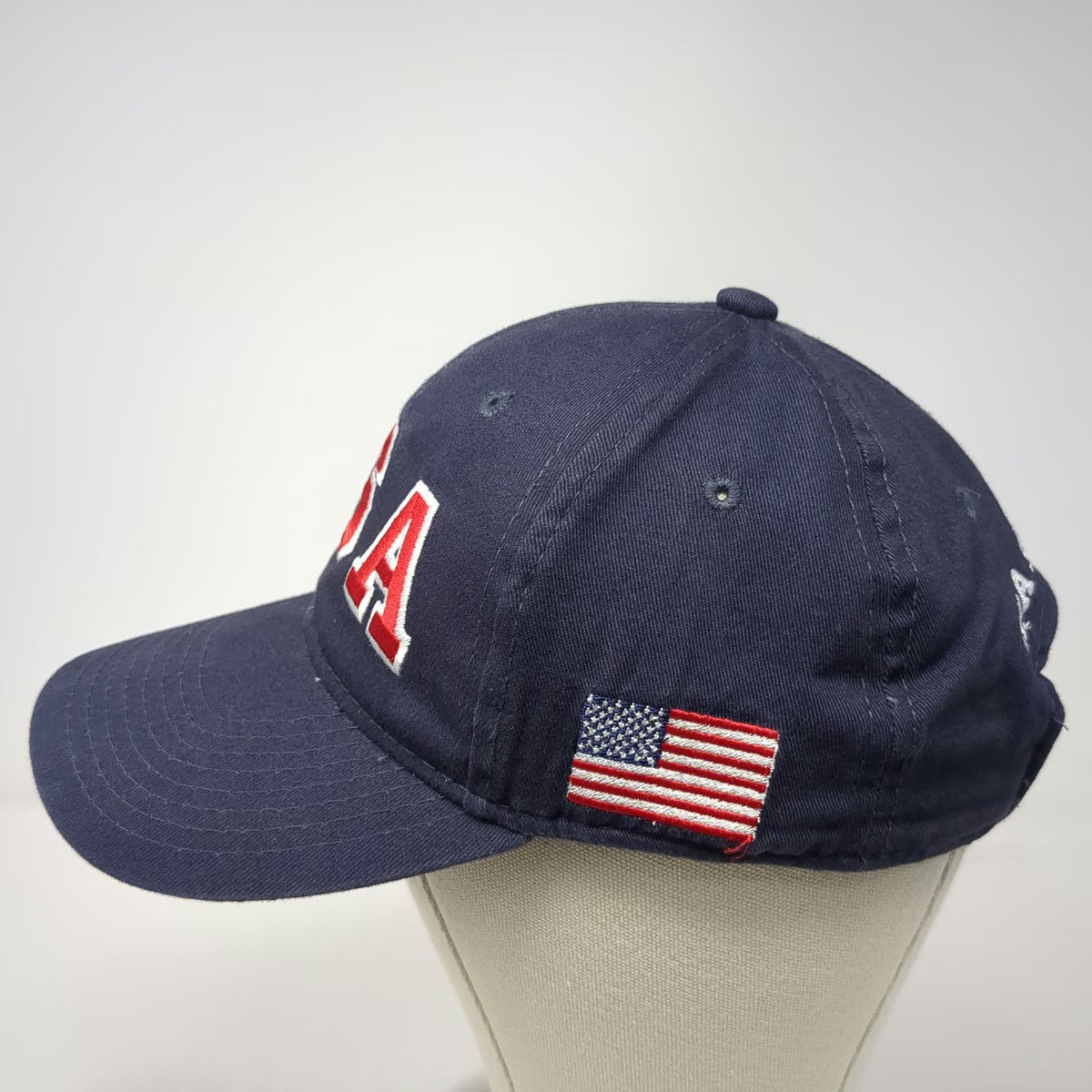 Blue Baseball Cap One Size USA Shooting Hat American Flag Red White Embroidered