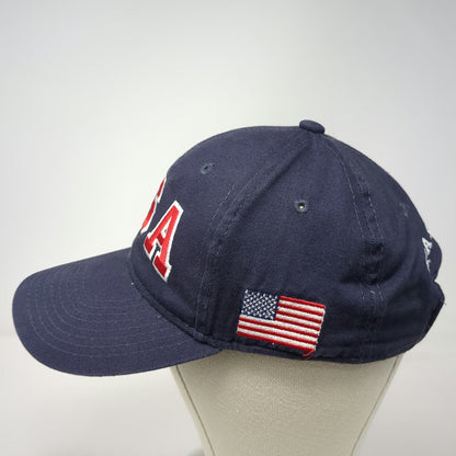 Blue Baseball Cap One Size USA Shooting Hat American Flag Red White Embroidered
