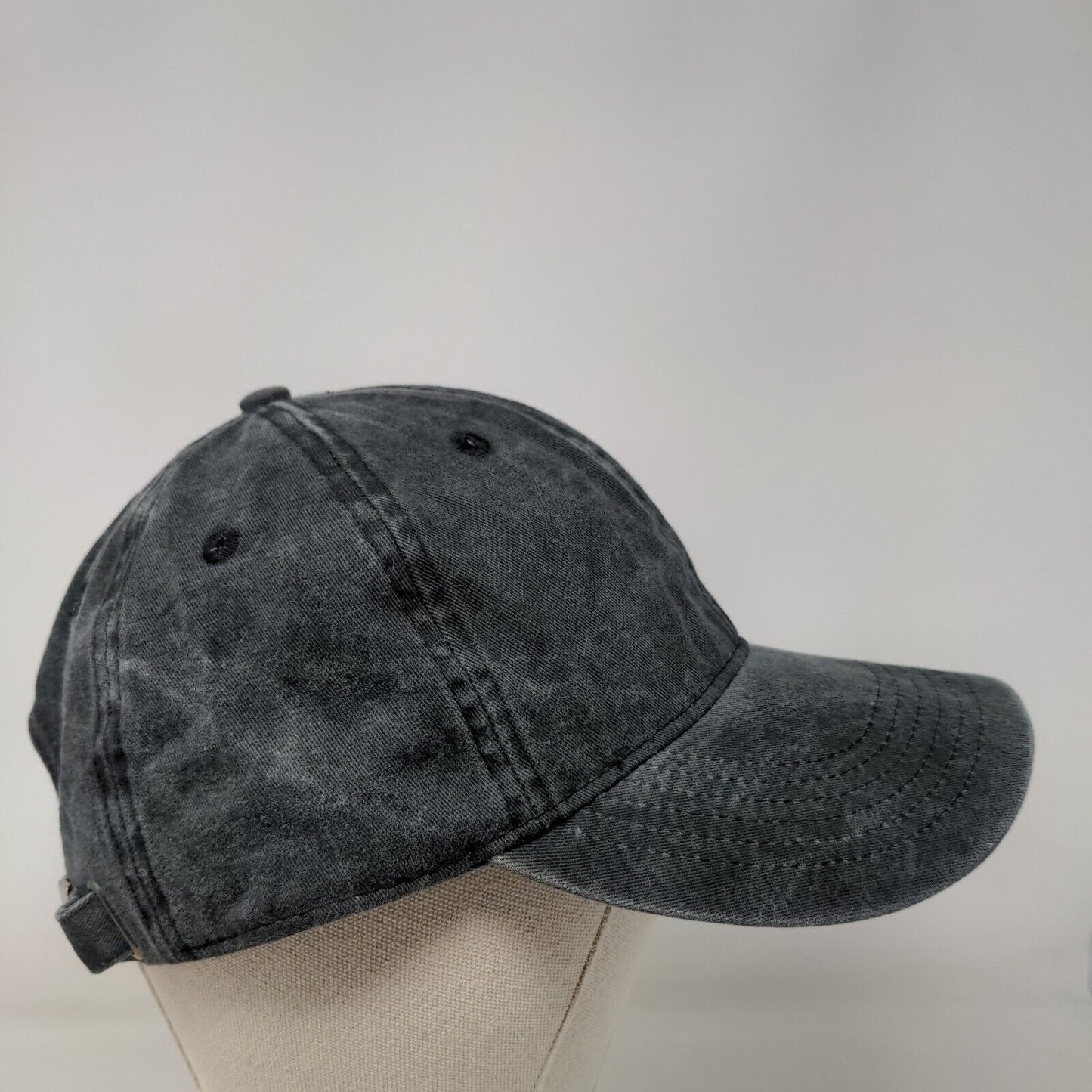 Unbranded Slideback Hat Gray One Size Adjustable Vented Holes 6 Panel Blank