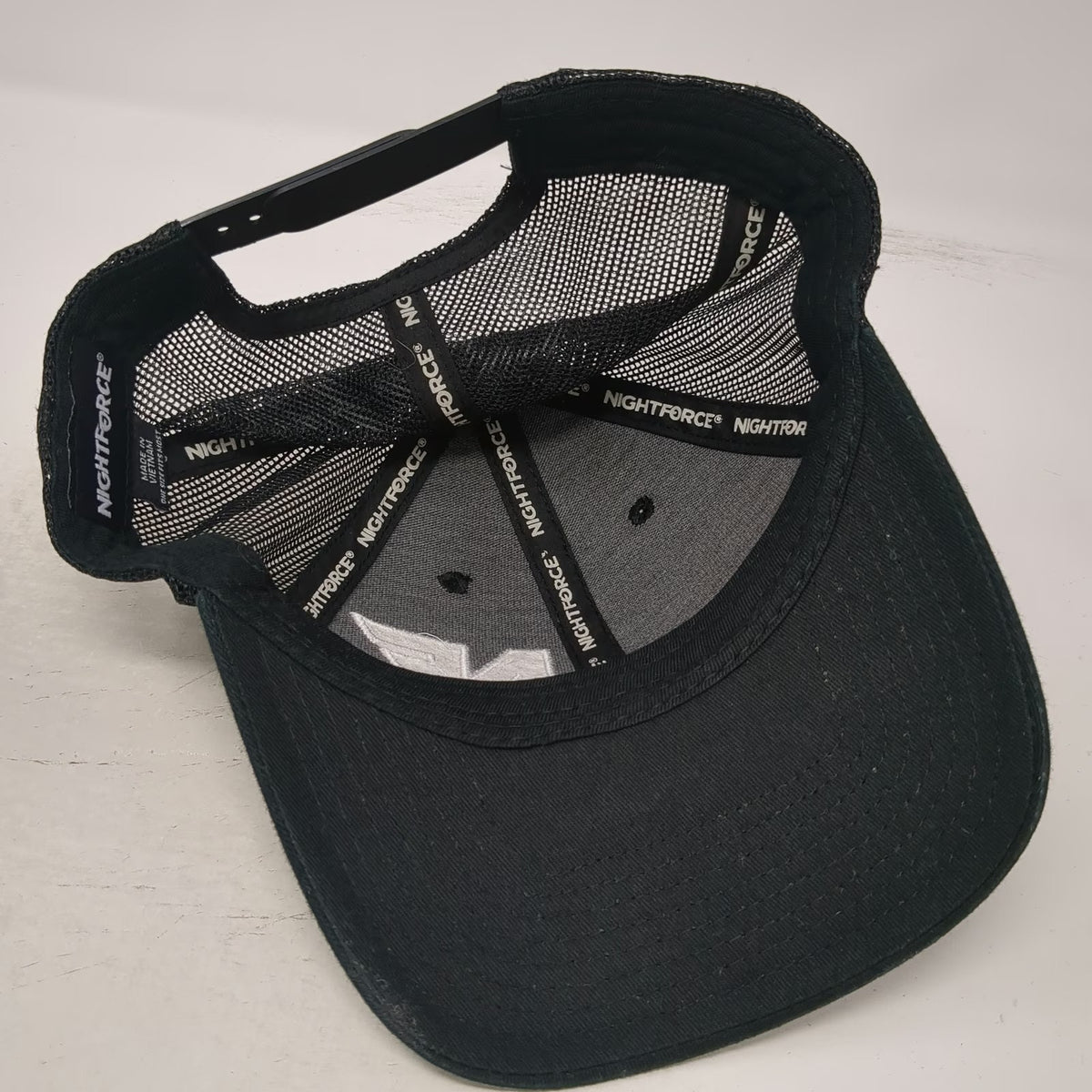 Nightforce Trucker Hat Black One Size Mesh Back Snapback Logo Embroidered Cap