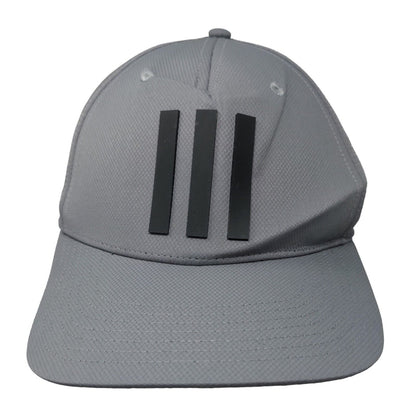 Adidas Snapback Hat Gray One Size Adjustable Embroidered Vented Holes 6 Panel