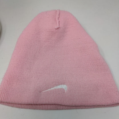 Nike Knit Beanie Hat Pink Toddler Embroidered Swoosh Solid