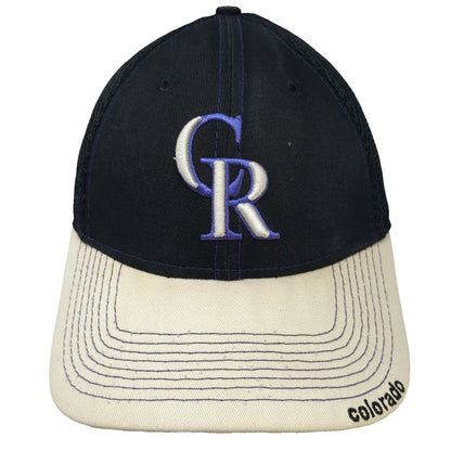 Colorado Rockies MLB New Era Baseball Cap Black White Purple L Mesh Back Stretch
