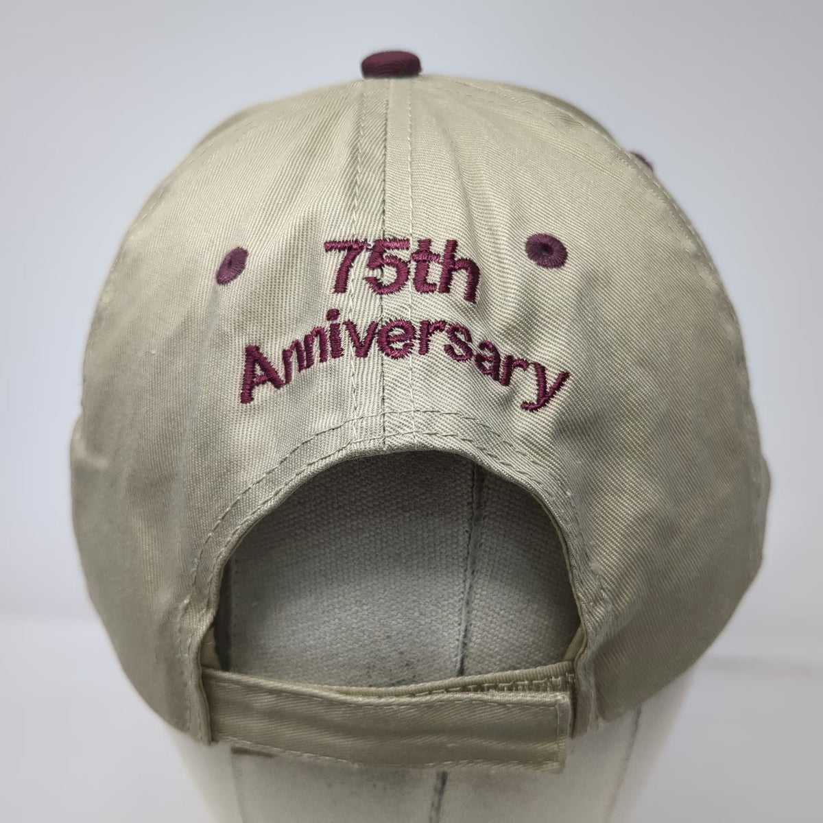Otto Baseball Cap Beige Maroon One Size Owyhee Dam 75th Anniversary Oregon hat