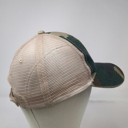 Green Camo Baseball Cap One Size Mesh Back Drink Beer And Don't Drown Patch Hat