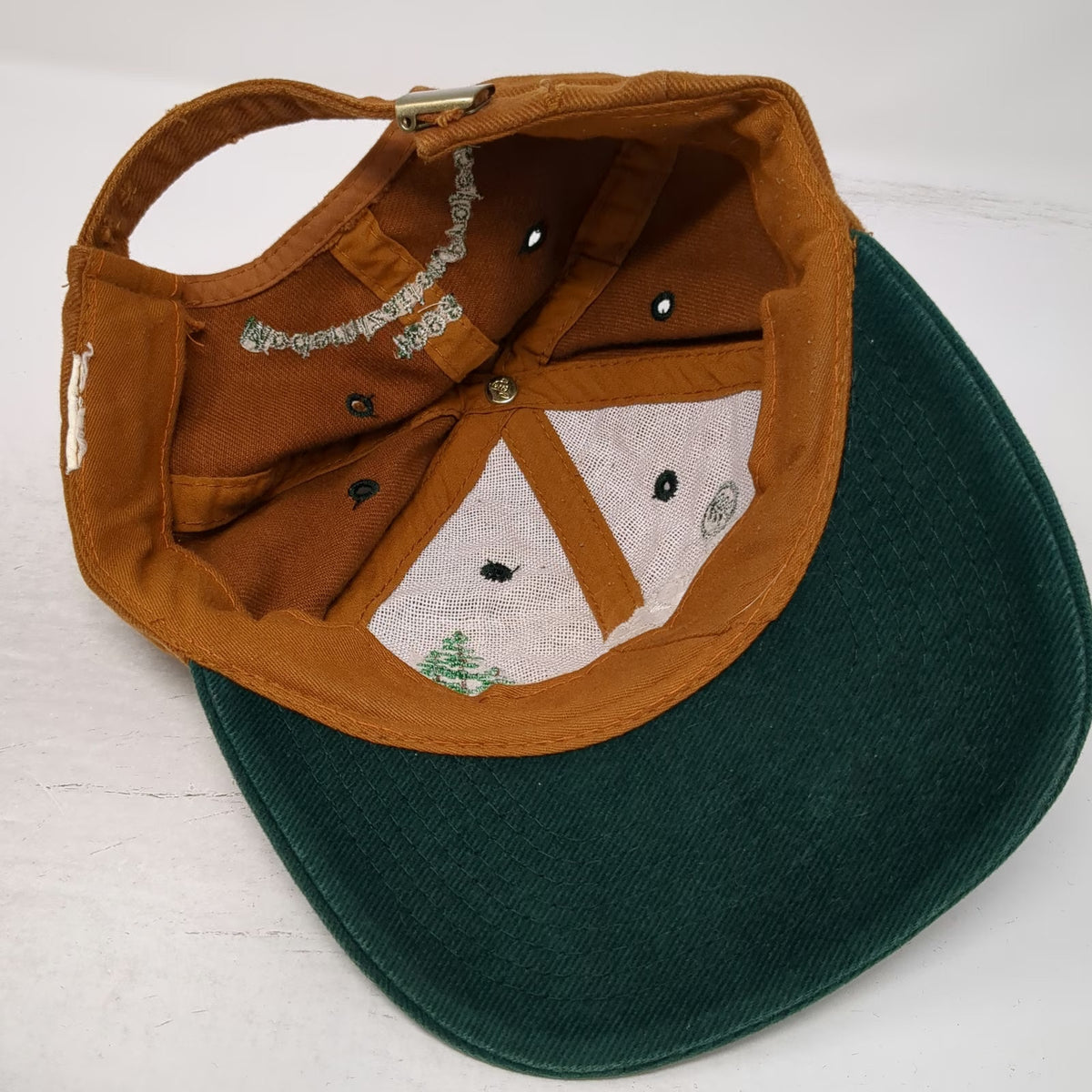 Orange Green Baseball Cap One Size Cascade Sawmill 1998 Mountain Slideback Hat