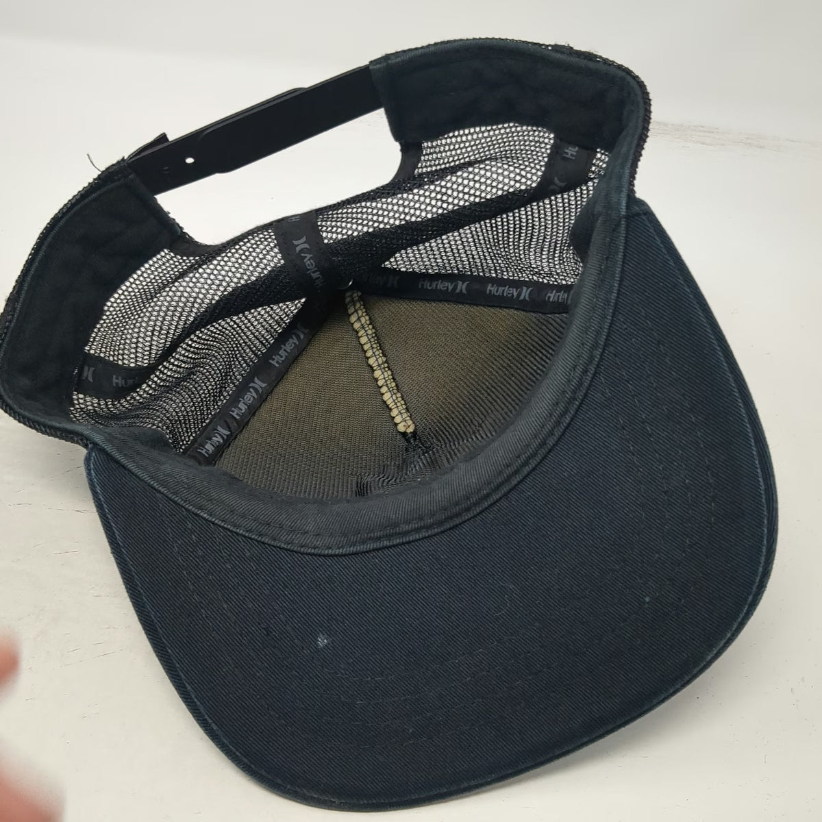 Hurley Trucker Hat Black One Size Blue Yellow Green Graphic Logo Mesh Snapback