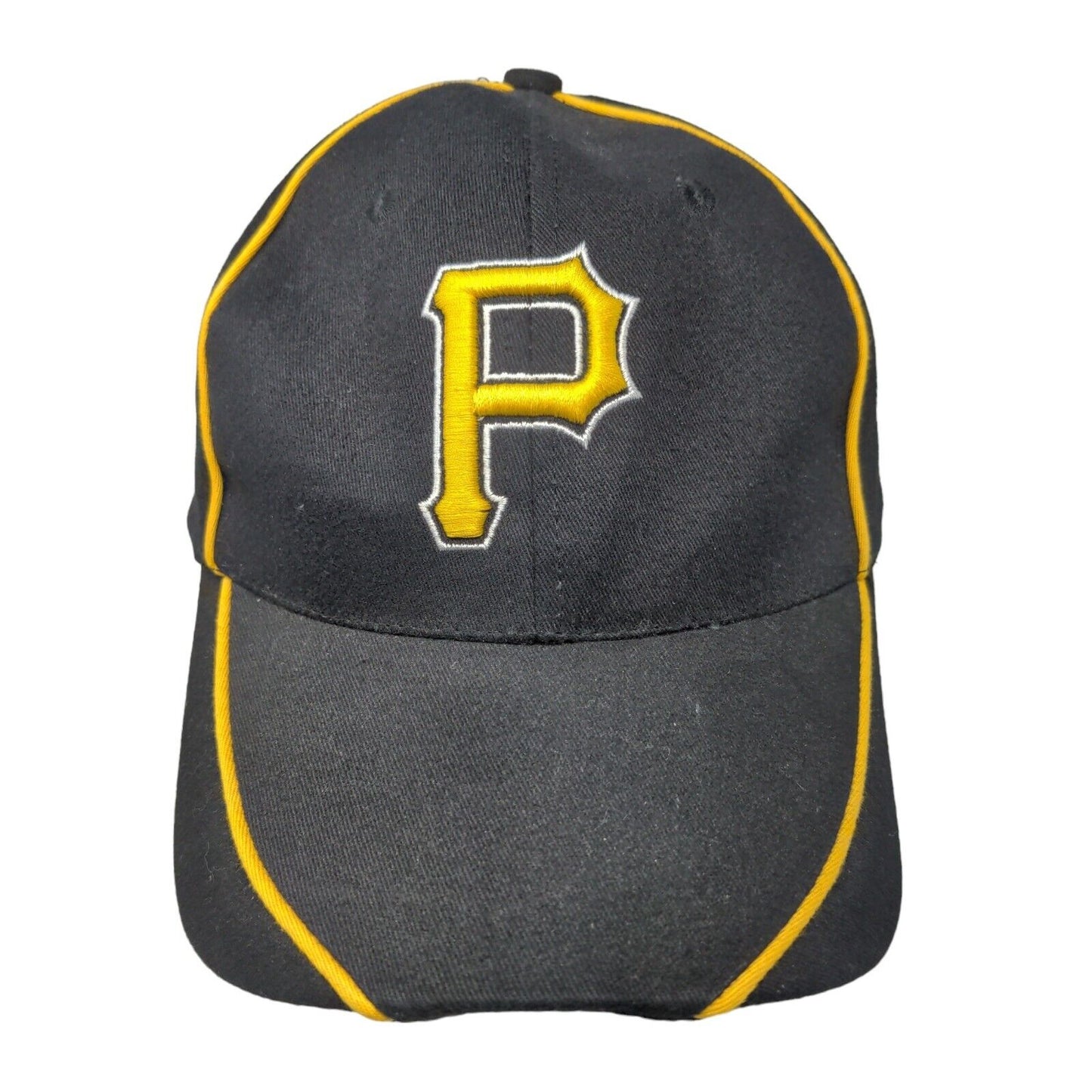 Pittsburgh Pirates Men's Strapback Hat Black Gold Embroidered Sports Hospital