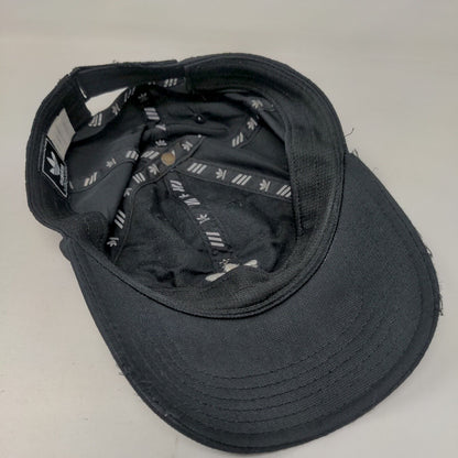 Adidas Trefoil Strapback Hat Black OSFM Embroidered Adjustable 6 Panel