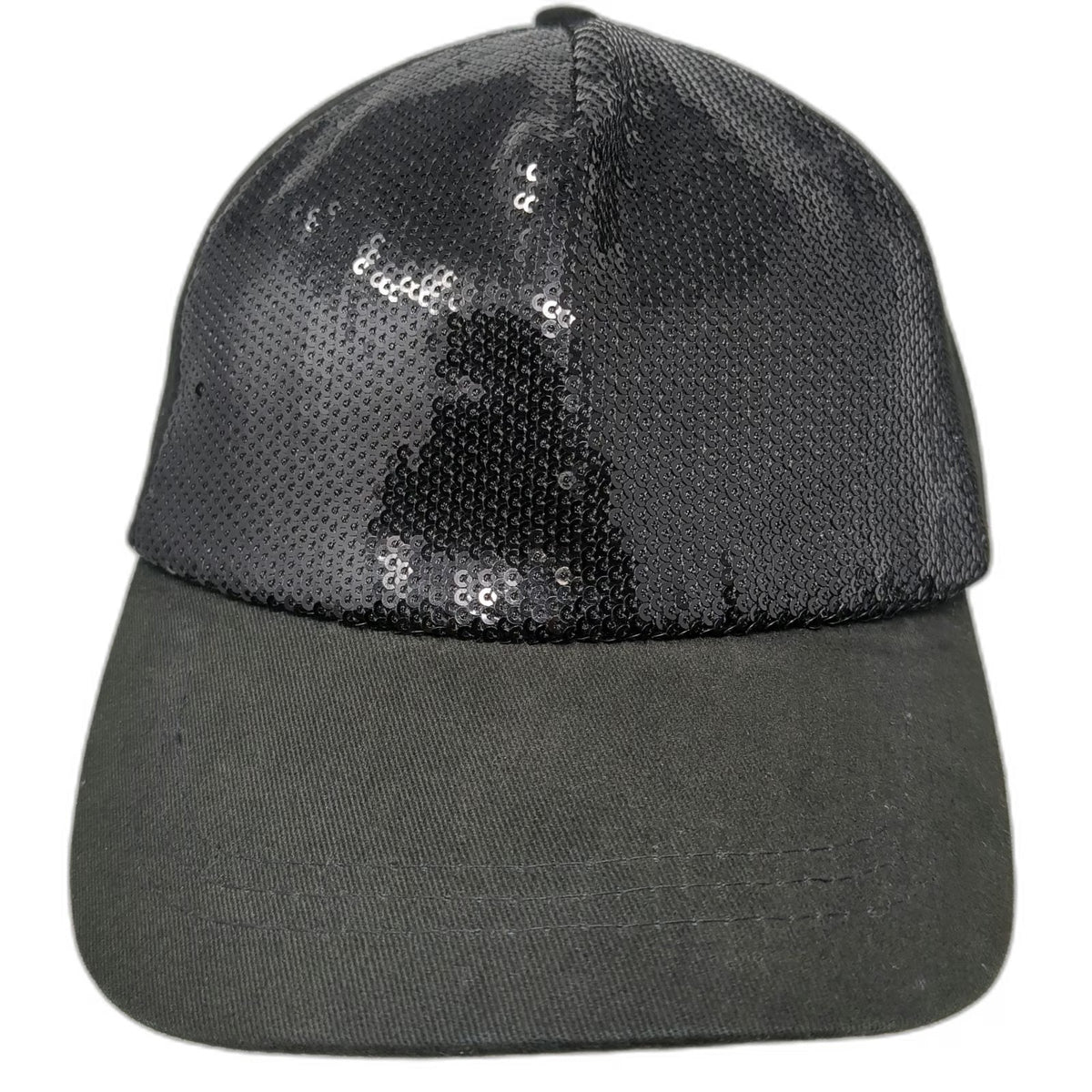 K Accessories 5 Panel Hat Black One Size Sequin Front Strapback Recycled Cap