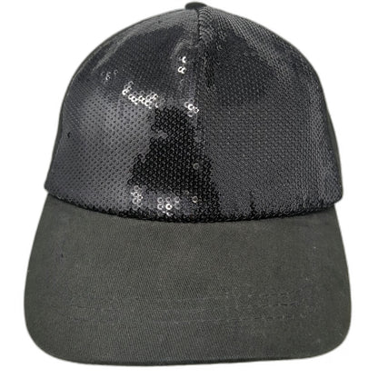 K Accessories 5 Panel Hat Black One Size Sequin Front Strapback Recycled Cap