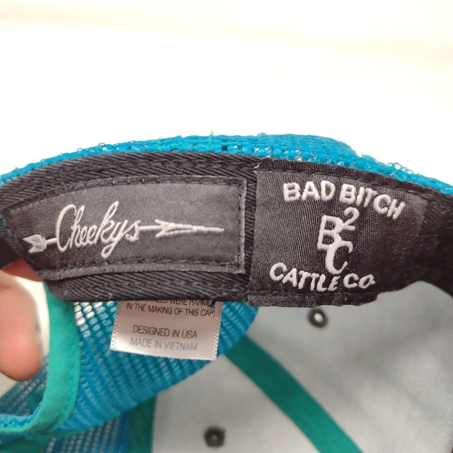 Bad Bitch Cattle Co. Snapback Mesh Back Trucker Hat Multi One Size Cheekys