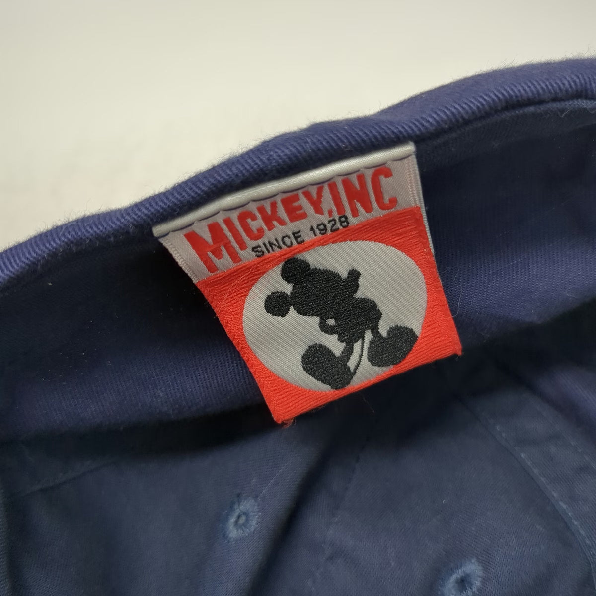 Disney Mickey Mouse Baseball Cap Blue OS Disneyland Slideback Buckle Hat Vintage