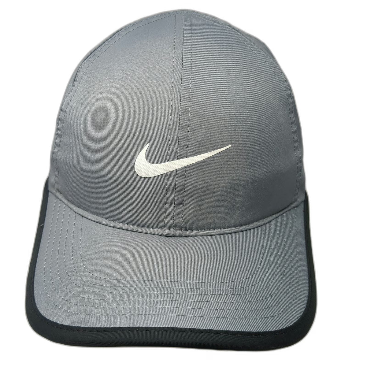 Nike Baseball Cap Gray One Size Dri-FIT Featherlight Strapback Hat Swoosh Golf