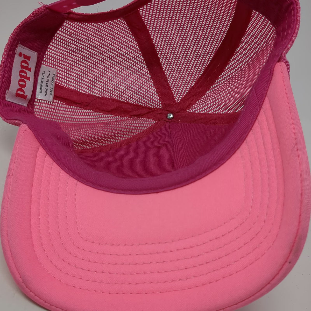 Poppi Trucker Hat Pink One Size this is my COWBOY Graphic Mesh Snapback Rope