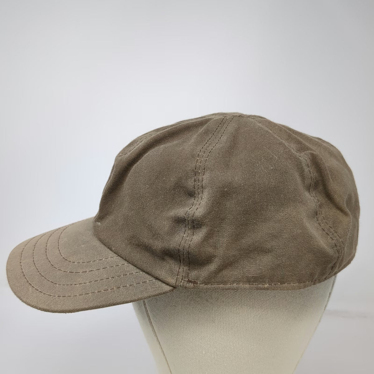 Stormy Kromer Baseball Cap Brown 7 3/4 Waxed Canvas SK Logo Fitted USA Made Hat