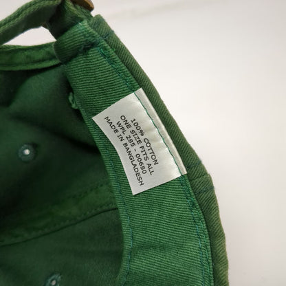 Wally's Camp Wallyhaha Hat Green One Size Baseball Cap Slideback Cotton Graphic