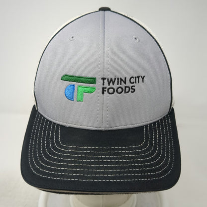 Richardson Baseball Cap Gray Black M Mesh Fitted Twin City Foods Stretch Hat