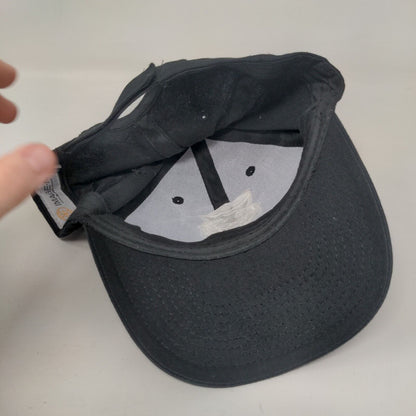 Tiger Strapback Hat Black OSFA Adjustable Embroidered Solid 6 Panel