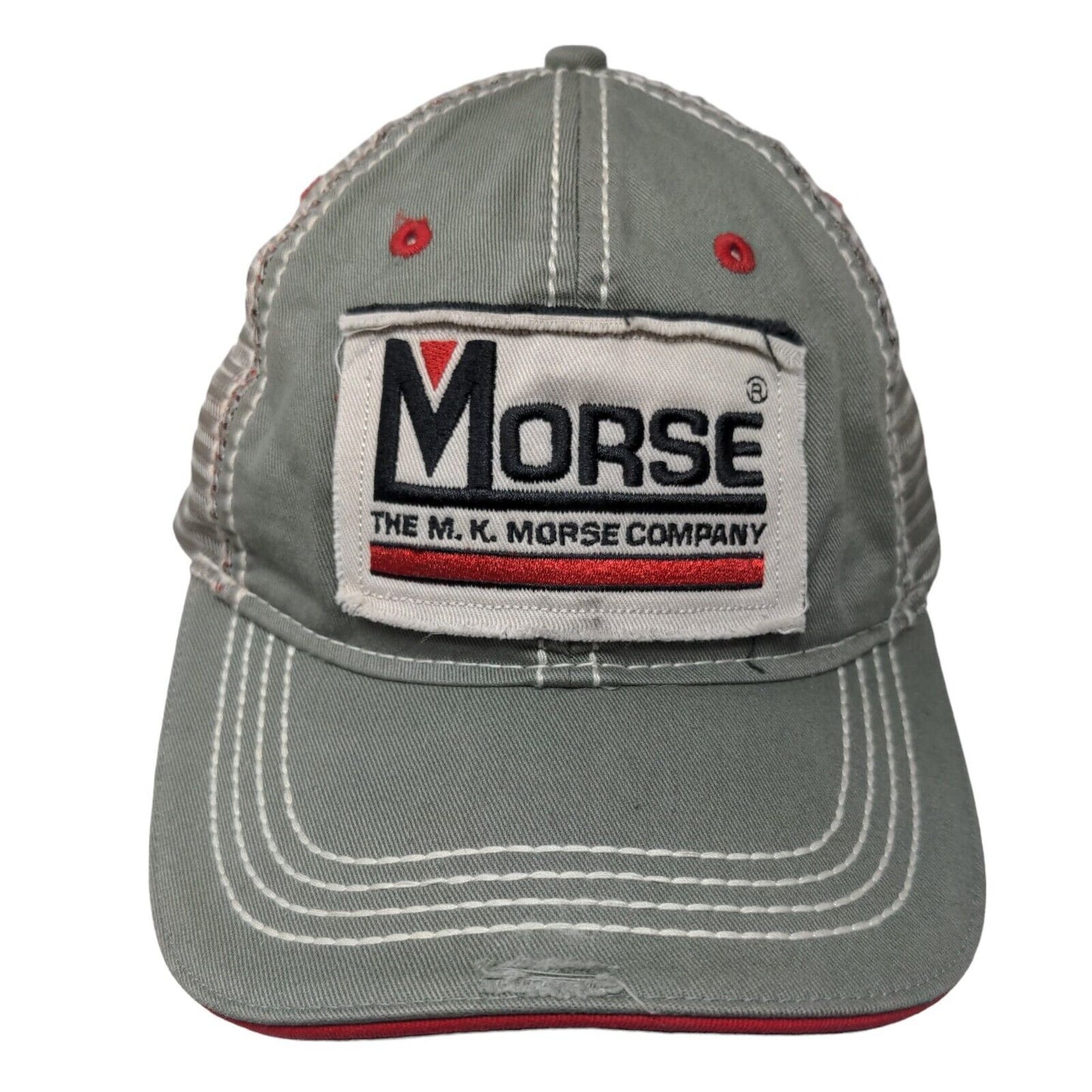 Morse Strapback Mesh Back Trucker Hat Gray OSFA 6 Panel Made In USA