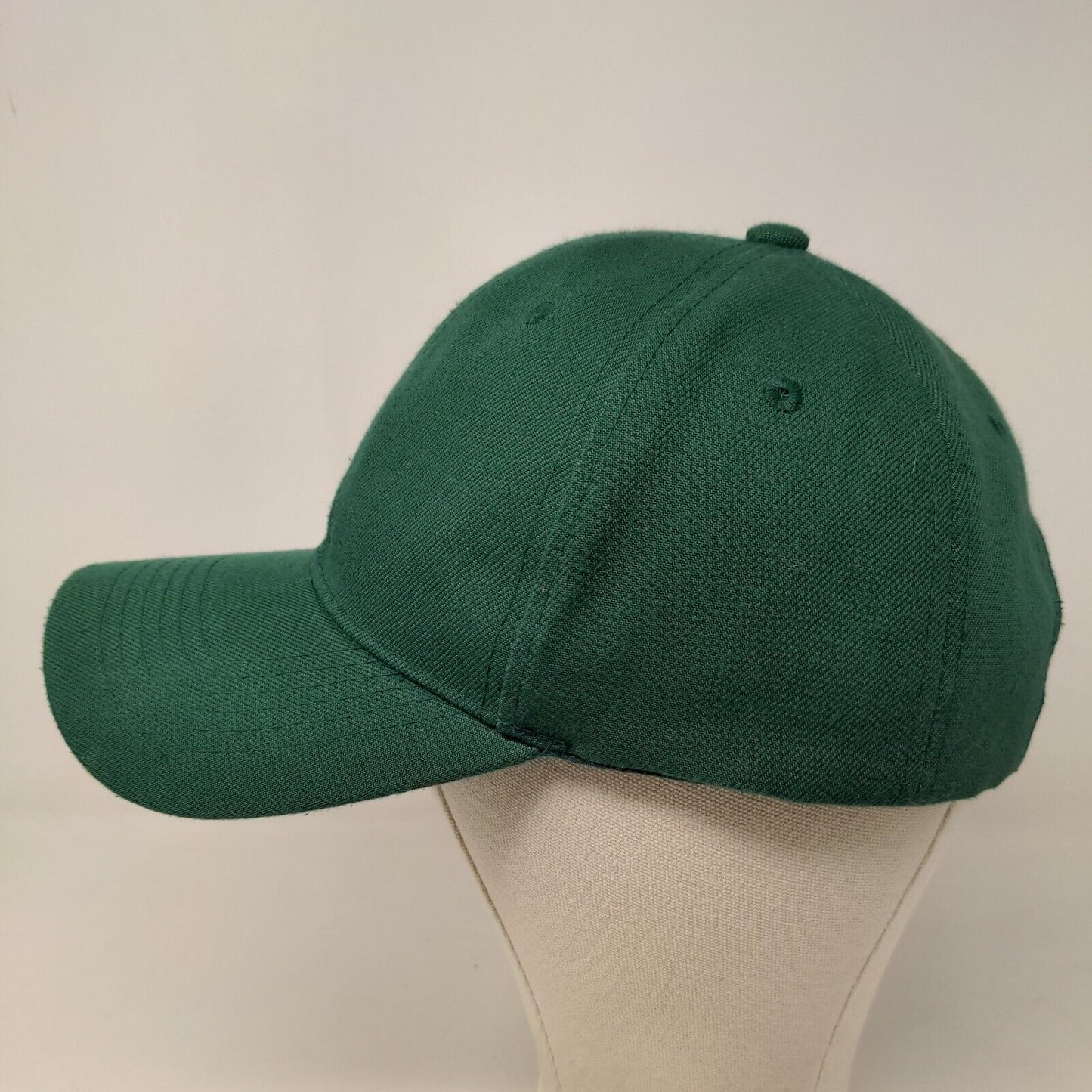 Top Level Men's Strapback Hat Green Adjustable 100% Polyester Blank