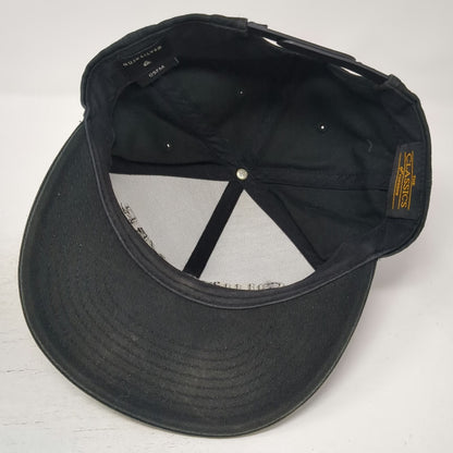 Quiksilver Snapback Black One Size Hat Tonal Logo Embroidered Yupoong Classic