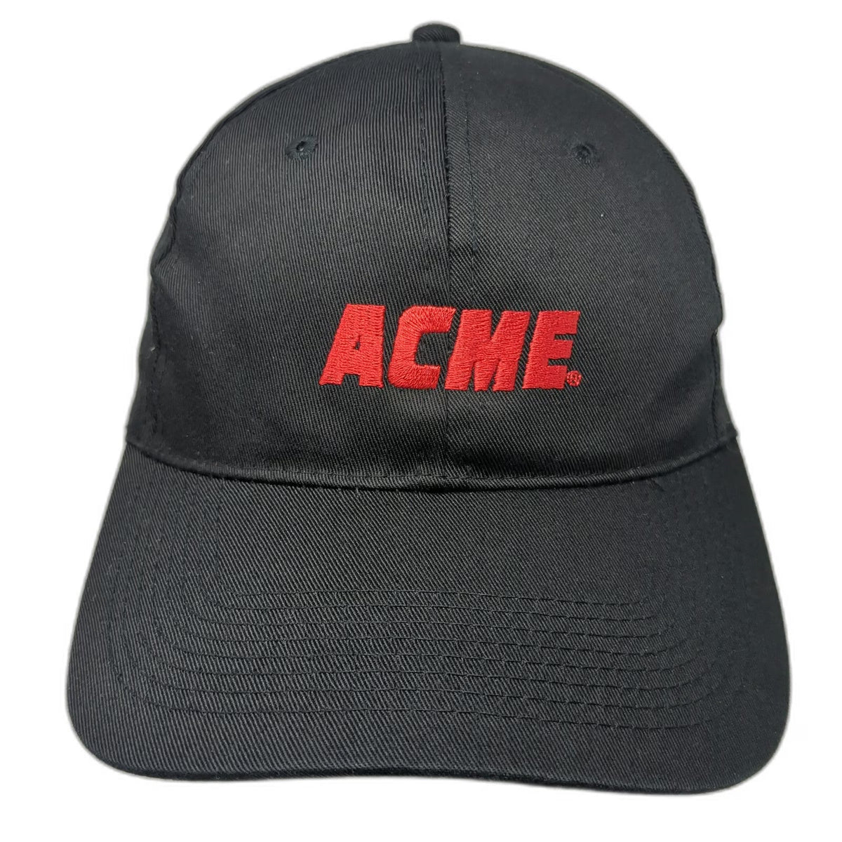 Big Custom Baseball Cap Black One Size ACME Logo Embroidered Strapback Hat
