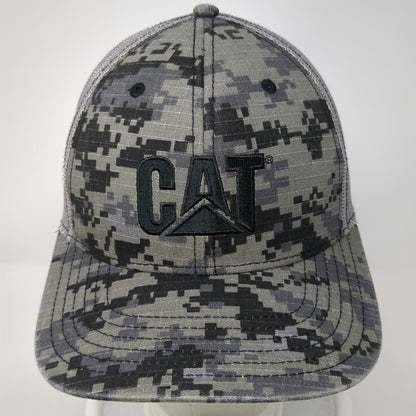 CAT Baseball Cap Gray One Size Digital Camo Mesh Back Snapback Embroidery Hat