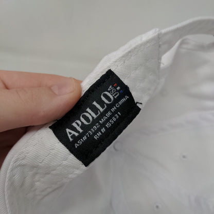 Apollo USA Slideback Hat White One Size Adjustable Embroidered Vented Holes