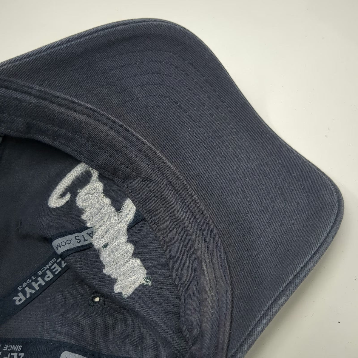 BYU Cougars NCAA Zephyr Cap Gray One Size Script Logo Hat Slideback Curved Brim