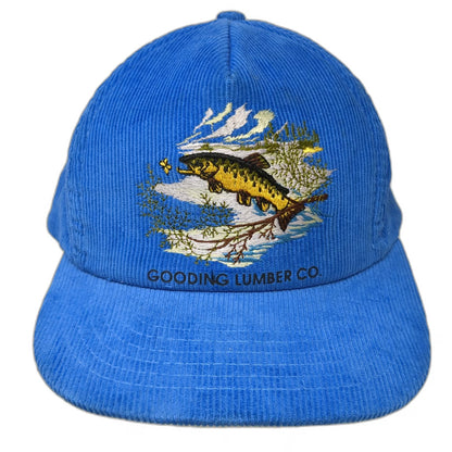 Mountaintop Marketing Trucker Blue One Size Corduroy Fishing Fish Snapback Hat