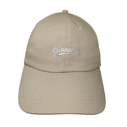 Pinners Slideback Hat Tan OSFA Adjustable Embroidered Vented Holes 6 Panel
