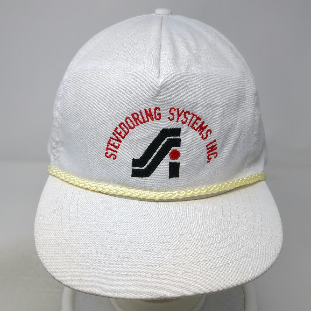KC 5 Panel White One Size Stevedoring Systems Inc Embroidered Rope Snapback Hat