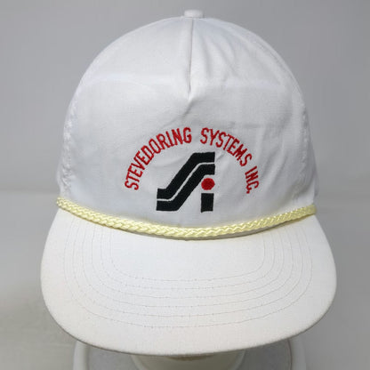 KC 5 Panel White One Size Stevedoring Systems Inc Embroidered Rope Snapback Hat