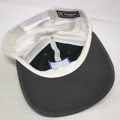 Richardson Trucker Hat Gray White L Mesh ZEISS Logo Snapback Contrast Stitching