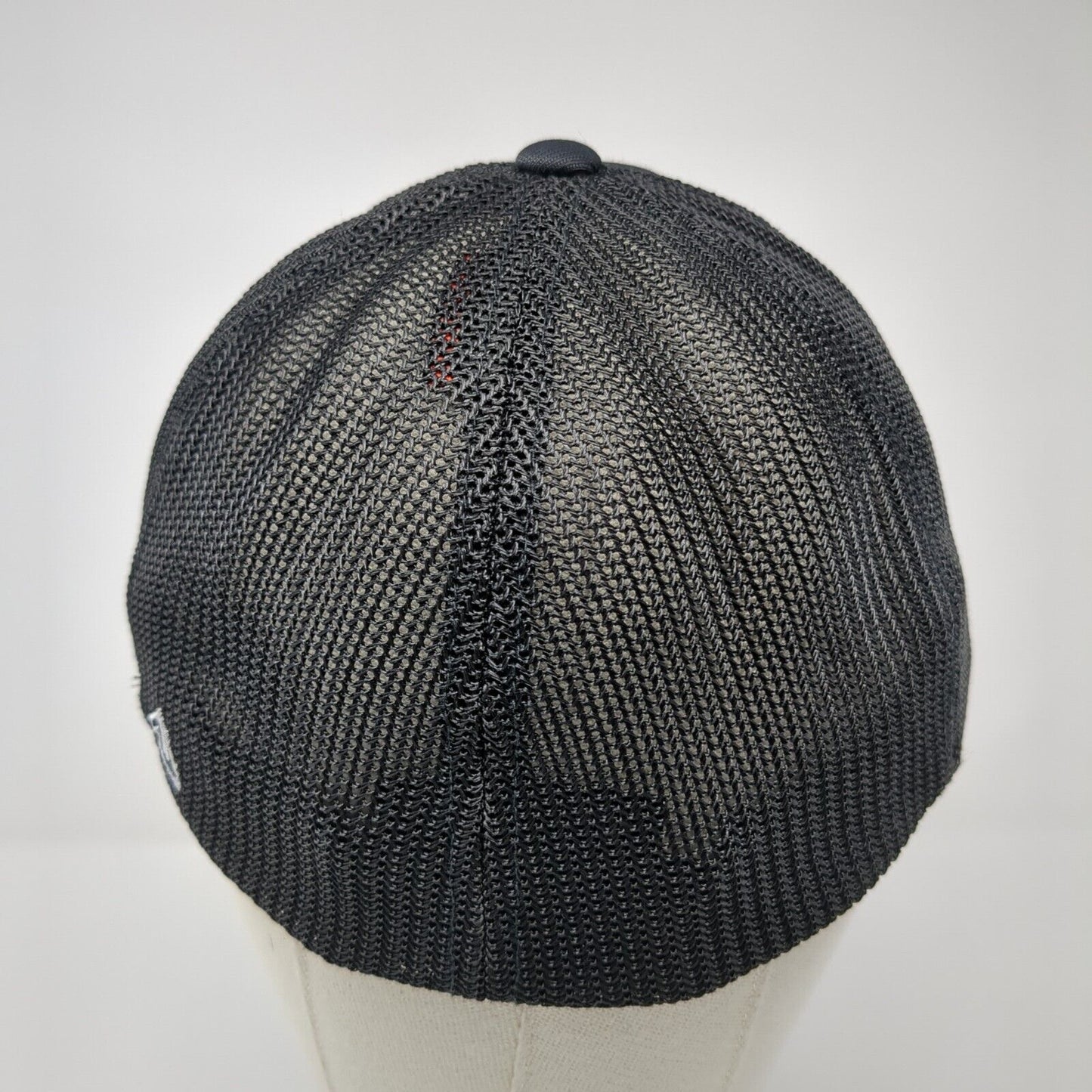 Old English K Fitted Trucker Hat Black 7 3/8-8 Mesh Back Pacific Headwear