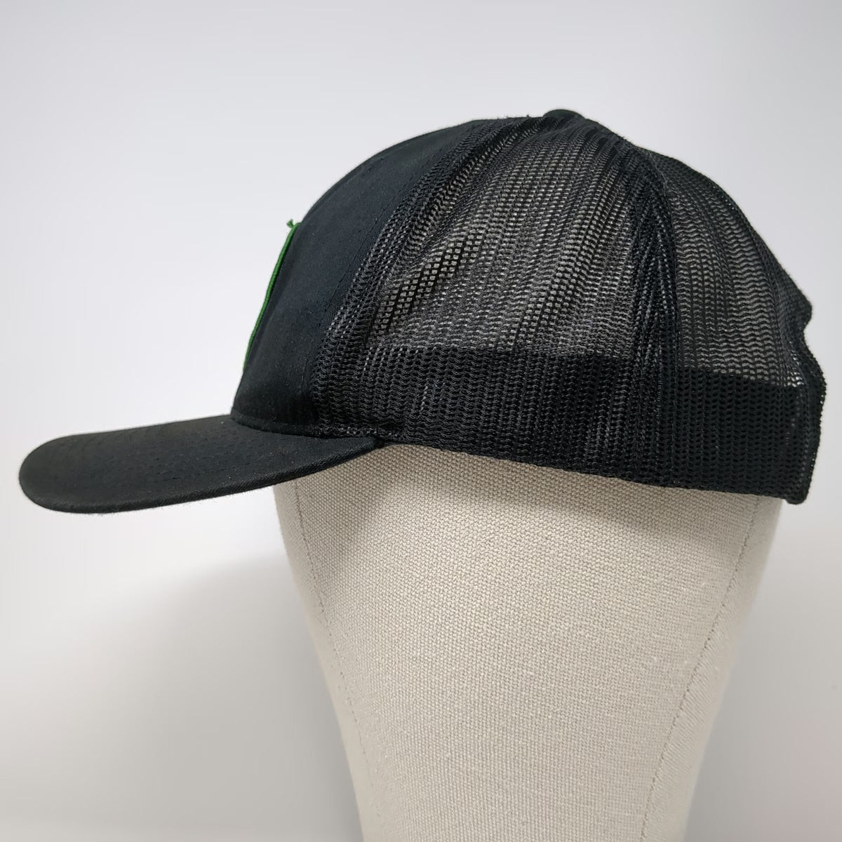 Yupoong Trucker Hat Black One Size Green Lumber Patch Mesh Back Snapback Hat