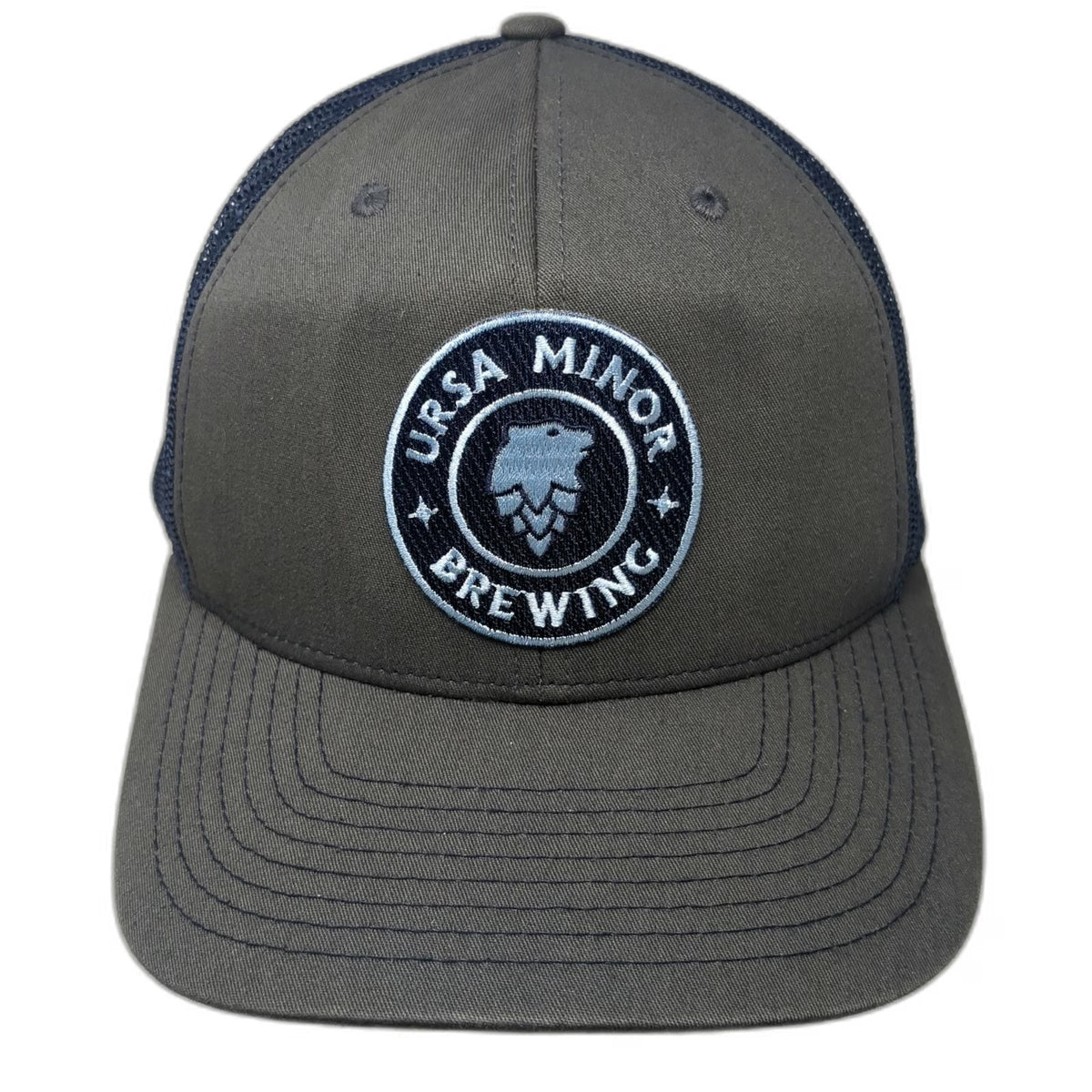Richardson Trucker Hat Gray Blue One Size Ursa Minor Brewing Mesh Snapback