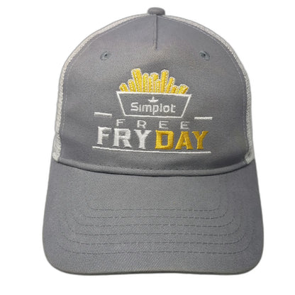Quake City Caps 5 Panel Gray One Size Mesh Snapback Simplot Free Fryday Hat