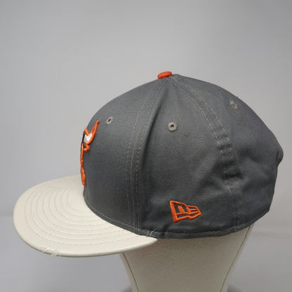 New Era NBA Chicago Bulls Snapback Gray L Hat Flat Brim Orange Underbill 9FIFTY