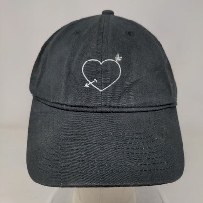 Cupid Arrow Heart Slideback Hat Black One Size Embroidered Adjustable