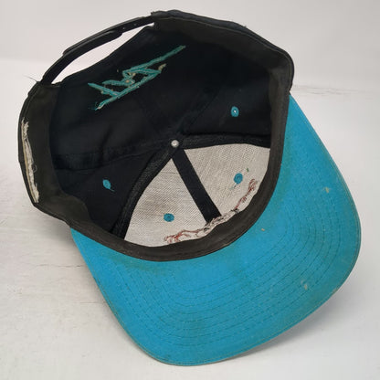 Snapback Hat Black Blue Taz Looney Tunes Character Embroidered Flat Vintage