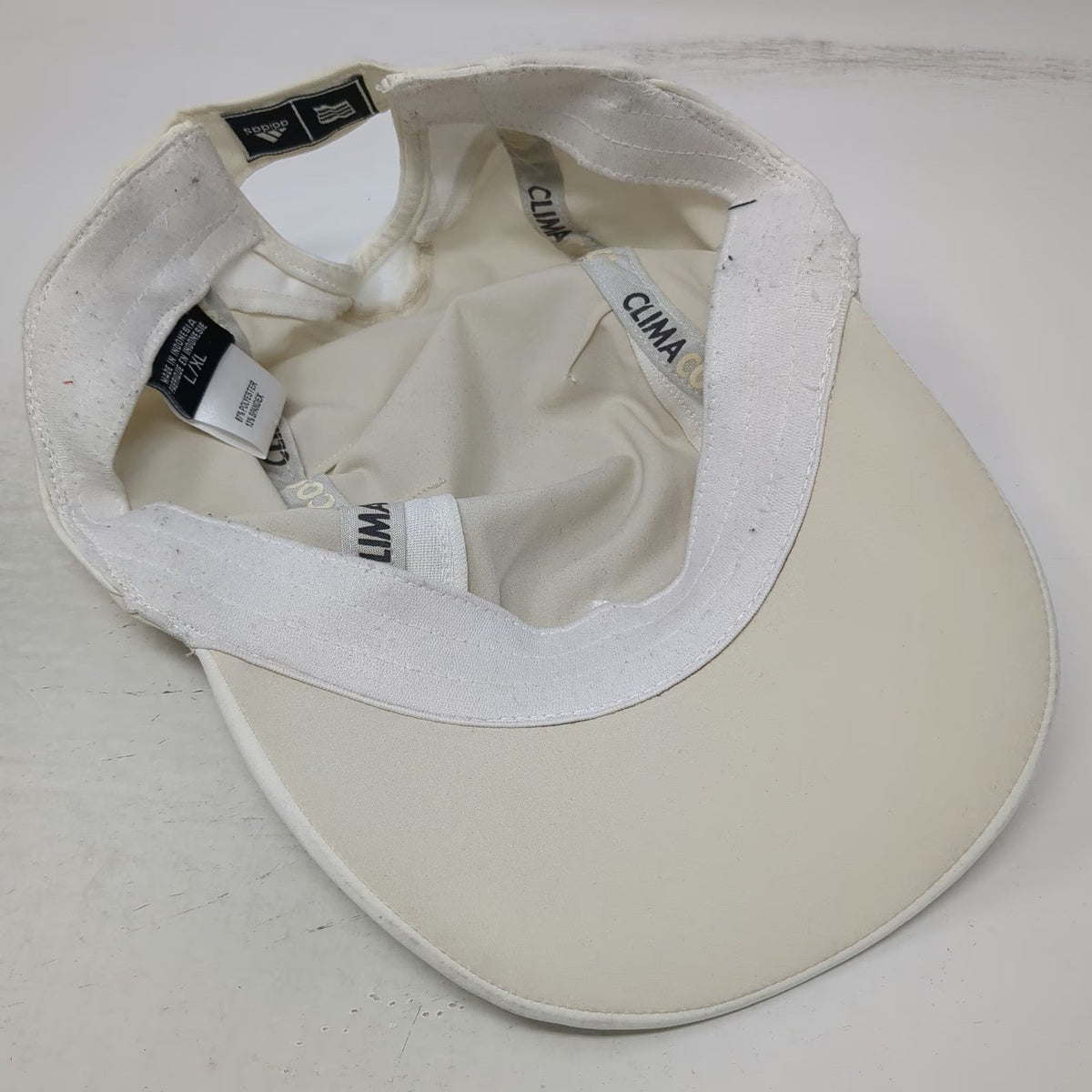 adidas Baseball Cap Beige L/XL ClimaCool Mesh Strapback Embroidered Logo hat