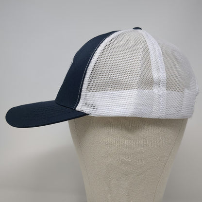 Trademaster Trucker Hat Blue One Size Snapback Mesh Embroidered Logo Workwear