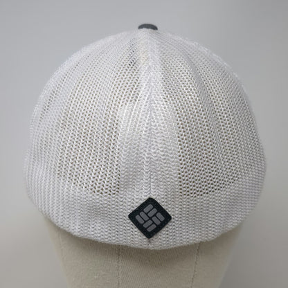 Columbia Baseball Cap Gray XL Hat Mesh Back Treeline Forest Graphic Stretch Fit