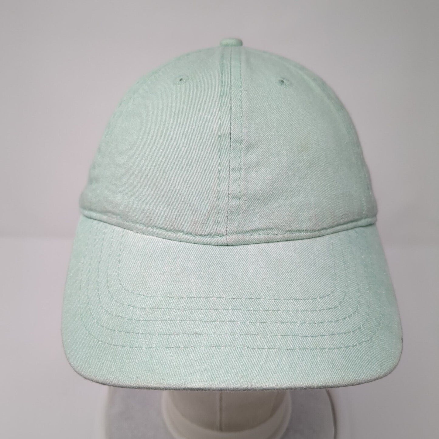 Unbranded Strapback Hat Green One Size Adjustable Vented Holes 6 Panel Blank