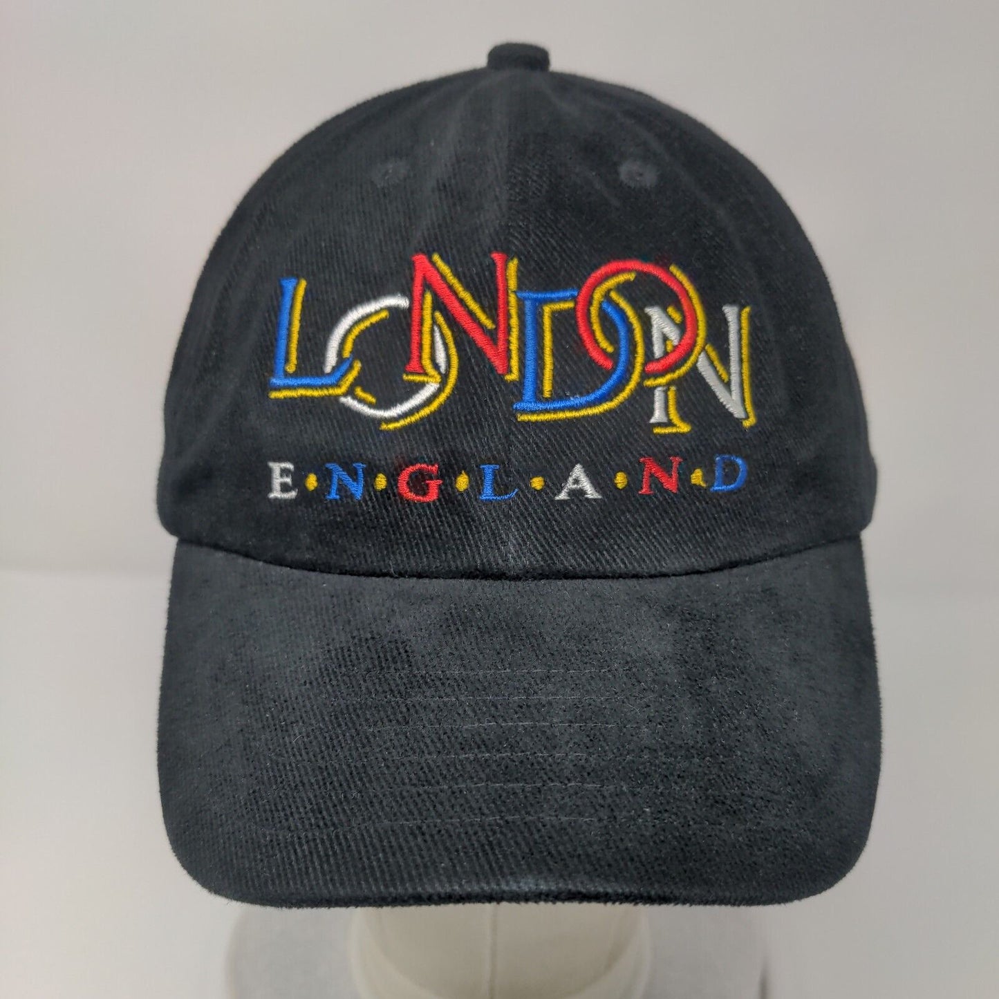 London England Slideback Hat Black OSFA Adjustable Embroidered