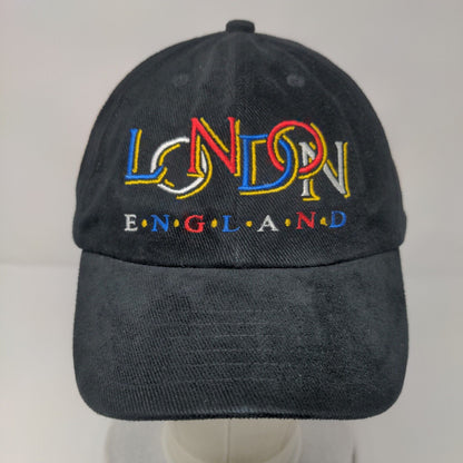 London England Slideback Hat Black OSFA Adjustable Embroidered